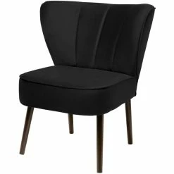 Fink Living BRADY Velvet Polsterstuhl - B 67 Cm - H 76 Cm - T 67 Cm - Schwarz
