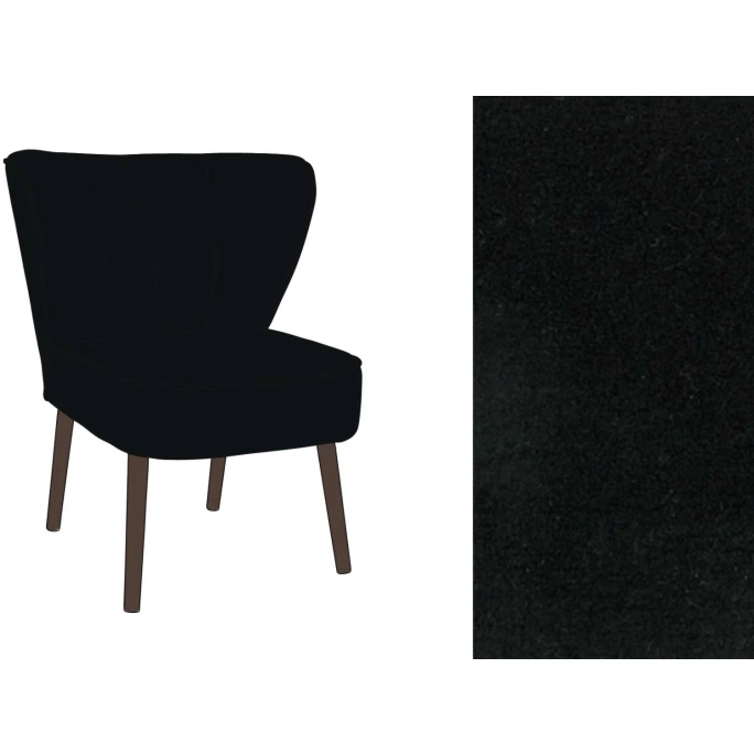 Fink Living BRADY Velvet Polsterstuhl - B 67 Cm - H 76 Cm - T 67 Cm - Schwarz – Bild 6