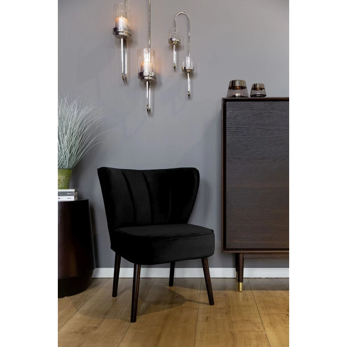 Fink Living BRADY Velvet Polsterstuhl - B 67 Cm - H 76 Cm - T 67 Cm - Schwarz – Bild 7