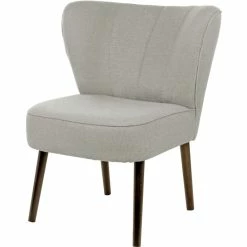 Fink Living BRADY Polsterstuhl In Leinenoptik - B 67 Cm - H 76 Cm - T 67 Cm - Creme