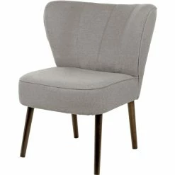 Fink Living BRADY Polsterstuhl In Leinenoptik - B 67 Cm - H 76 Cm - T 67 Cm - Taupe