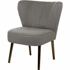 Fink Living BRADY Polsterstuhl In Leinenoptik - B 67 Cm - H 76 Cm - T 67 Cm - Stone