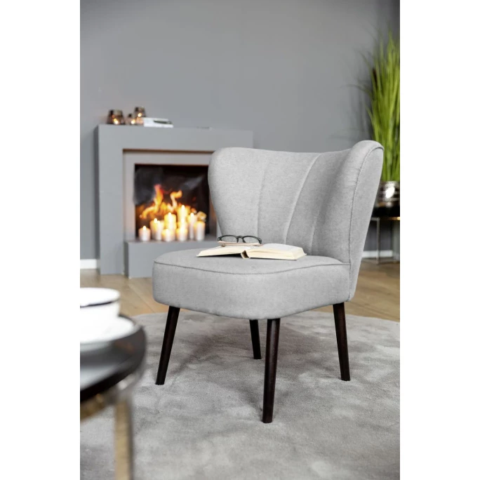 Fink Living BRADY Polsterstuhl In Leinenoptik - B 67 Cm - H 76 Cm - T 67 Cm - Hellgrau – Bild 7