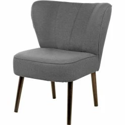 Fink Living BRADY Polsterstuhl In Leinenoptik - B 67 Cm - H 76 Cm - T 67 Cm - Mittelgrau