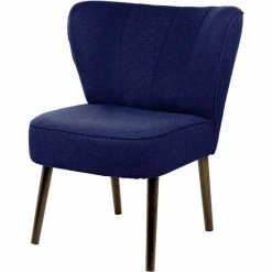 Fink Living BRADY Polsterstuhl In Leinenoptik - B 67 Cm - H 76 Cm - T 67 Cm - Blau