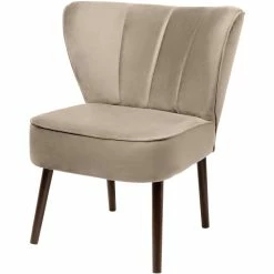 Fink Living BRADY Magic Velvet Polsterstuhl - B 67 Cm - H 76 Cm - T 67 Cm - Creme