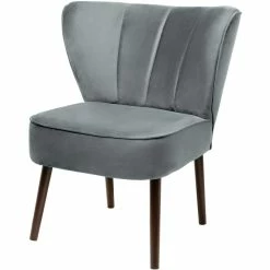 Fink Living BRADY Magic Velvet Polsterstuhl - B 67 Cm - H 76 Cm - T 67 Cm - Dunkelgrau