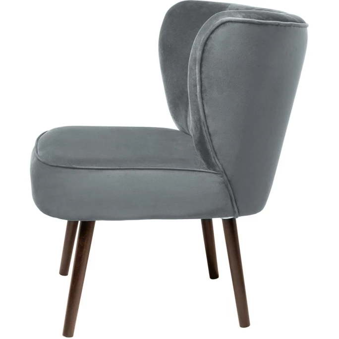 Fink Living BRADY Magic Velvet Polsterstuhl - B 67 Cm - H 76 Cm - T 67 Cm - Dunkelgrau – Bild 2