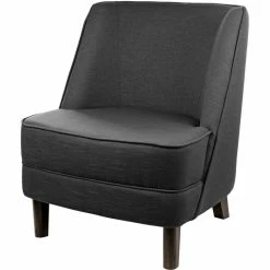 Fink Living DAVE Sessel In Leinenoptik - B 67 Cm - H 81 Cm - T 63 Cm - Dunkelgrau