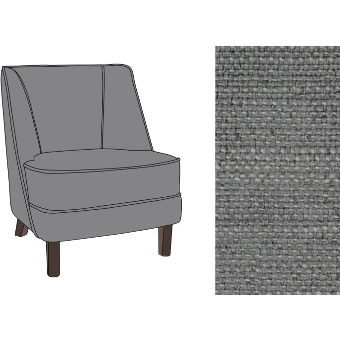 Fink Living DAVE Sessel In Leinenoptik - B 67 Cm - H 81 Cm - T 63 Cm - Mittelgrau – Bild 6