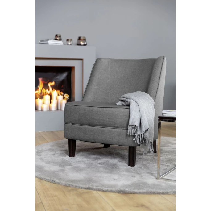 Fink Living DAVE Sessel In Leinenoptik - B 67 Cm - H 81 Cm - T 63 Cm - Mittelgrau – Bild 7