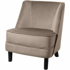 Fink Living DAVE Magic Velvet Sessel - B 67 Cm - H 81 Cm - T 63 Cm - Taupe