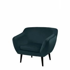 Fink Living AUDRY Velvet Sessel - B 97 Cm - H 83 Cm - T 81 Cm - Petrol
