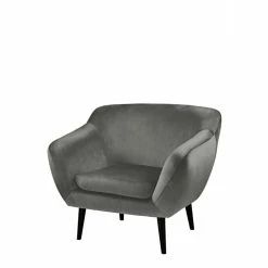 Fink Living AUDRY Velvet Sessel - B 97 Cm - H 83 Cm - T 81 Cm - Grau