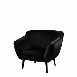 Fink Living AUDRY Velvet Sessel - B 97 Cm - H 83 Cm - T 81 Cm - Schwarz