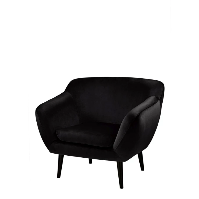 Fink Living AUDRY Velvet Sessel - B 97 Cm - H 83 Cm - T 81 Cm - Schwarz