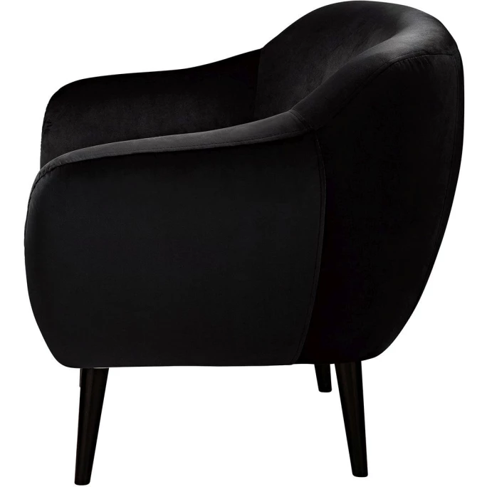 Fink Living AUDRY Velvet Sessel - B 97 Cm - H 83 Cm - T 81 Cm - Schwarz – Bild 2