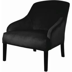Fink Living COLIN Velvet Sessel - B 73 Cm - H 83 Cm - T 94 Cm - Schwarz