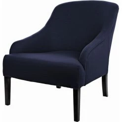 Fink Living COLIN Sessel In Leinenoptik - B 73 Cm - H 83 Cm - T 94 Cm - Blau