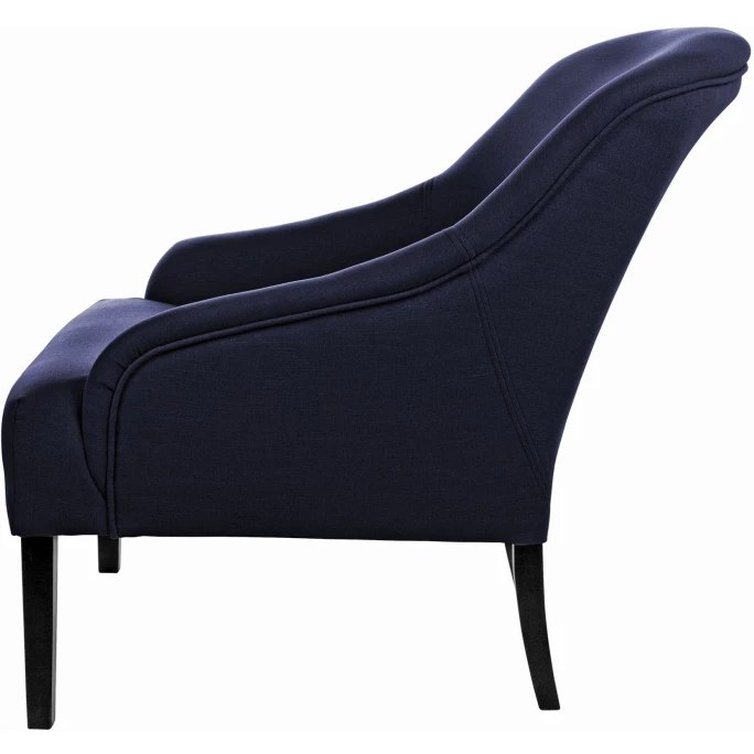 Fink Living COLIN Sessel In Leinenoptik - B 73 Cm - H 83 Cm - T 94 Cm - Blau – Bild 2