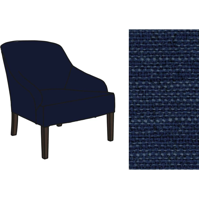 Fink Living COLIN Sessel In Leinenoptik - B 73 Cm - H 83 Cm - T 94 Cm - Blau – Bild 7