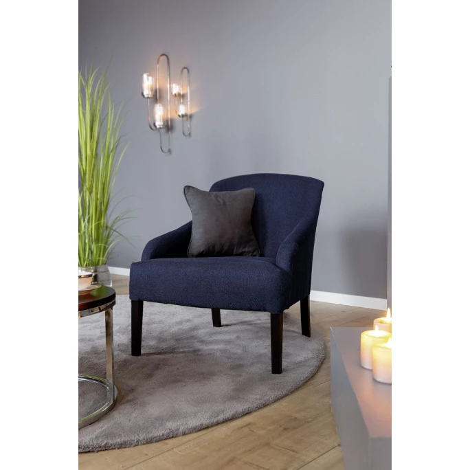 Fink Living COLIN Sessel In Leinenoptik - B 73 Cm - H 83 Cm - T 94 Cm - Blau – Bild 8