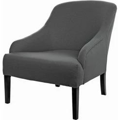 Fink Living COLIN Sessel In Leinenoptik - B 73 Cm - H 83 Cm - T 94 Cm - Mittelgrau