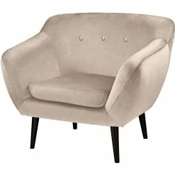 Fink Living AUDRY Magic Velvet Sessel - B 97 Cm - H 83 Cm - T 81 Cm - Creme