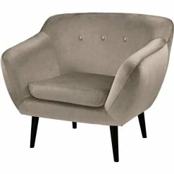 Fink Living AUDRY Magic Velvet Sessel - B 97 Cm - H 83 Cm - T 81 Cm - Taupe