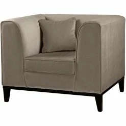 Fink Living MAXIM Magic Velvet Sessel - B 101 Cm - H 83 Cm - T 84 Cm - Taupe