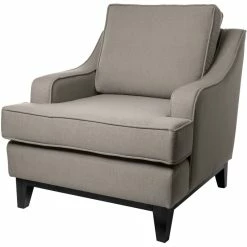 Fink Living STUART Melange Sessel - B 84 Cm - H 94 Cm - T 100 Cm - Beige - Meliert