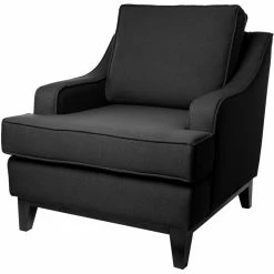 Fink Living STUART Melange Sessel - B 84 Cm - H 94 Cm - T 100 Cm - Dunkelgrau