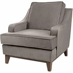 Fink Living STUART Magic Velvet Sessel - B 84 Cm - H 94 Cm - T 100 Cm - Zink