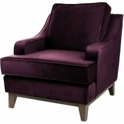 Fink Living STUART Velvet Sessel - B 84 Cm - H 94 Cm - T 100 Cm - Dunkel Rot
