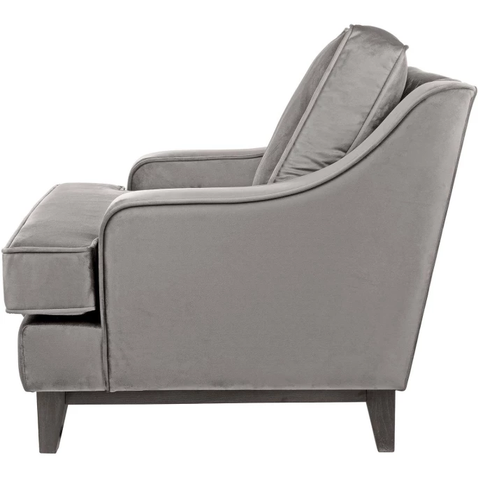 Fink Living STUART Magic Velvet Sessel - B 84 Cm - H 94 Cm - T 100 Cm - Hellgrau – Bild 2